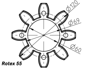 Vòng đệm giảm chấn Rotex 55 KTR